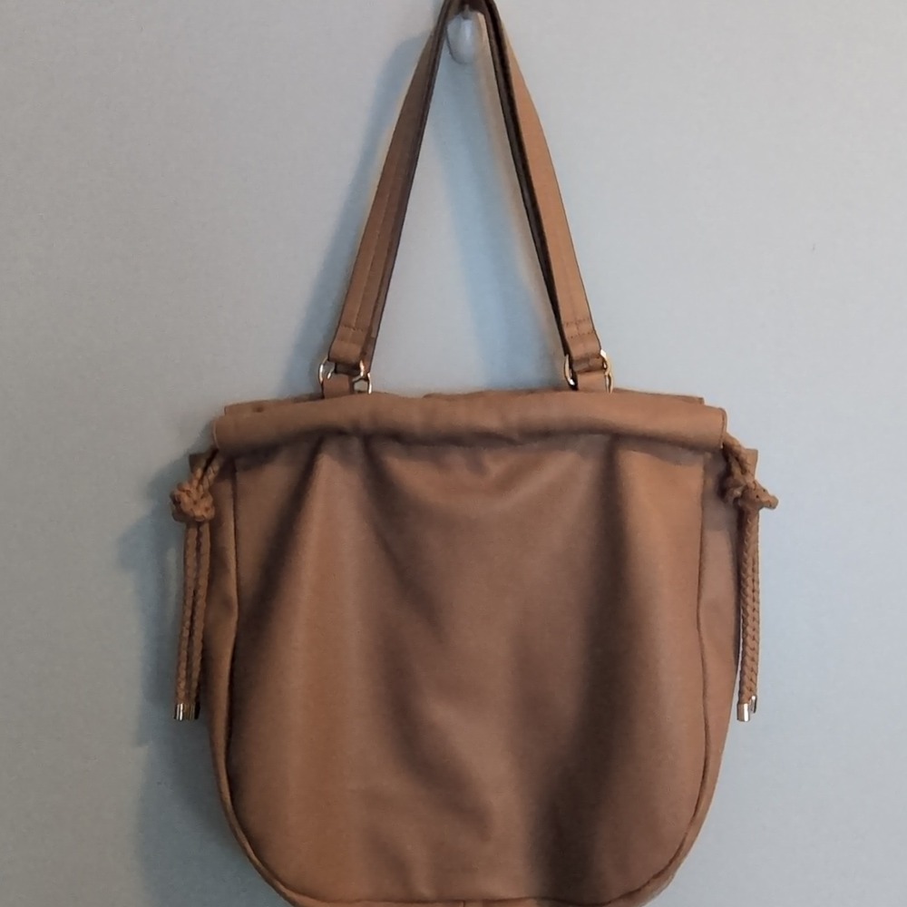 Anne Klein Tan‎ Shoulder Bag with Braided Accent and Gold Hardware